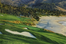 2010 US Open Pebble Beach 9th Hole LTD ED Print #539/1250 By Artist Linda Hartough w/Certificate