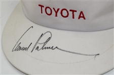 Arnold Palmer Signed White Toyota Golf Visor JSA ALOA