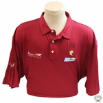 John Daly Signed Dark Red Cool Fish Collared Shirt with Sponsors JSA ALOA