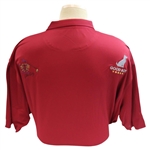 John Daly Signed Dark Red Cool Fish Collared Shirt with Sponsors JSA ALOA