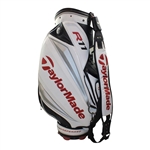 Jessica Korda Personal Used TaylorMade Full Size White w/Gray & Red Tour R11 Bag w/Shamrock