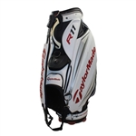 Jessica Korda Personal Used TaylorMade Full Size White w/Gray & Red Tour R11 Bag w/Shamrock