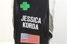 Jessica Korda Personal Used TaylorMade Full Size White w/Gray & Red Tour R11 Bag w/Shamrock