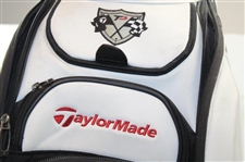 Jessica Korda Personal Used TaylorMade Full Size White w/Gray & Red Tour R11 Bag w/Shamrock