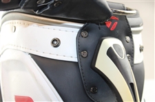 Jessica Korda Personal Used TaylorMade Full Size White w/Gray & Red Tour R11 Bag w/Shamrock