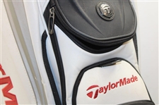 Jessica Korda Personal Used TaylorMade Full Size White w/Gray & Red Tour R11 Bag w/Shamrock
