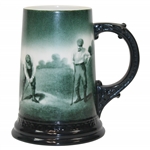 Pre-1906 Lenox Green Painted Golf Scene Stein/Mug
