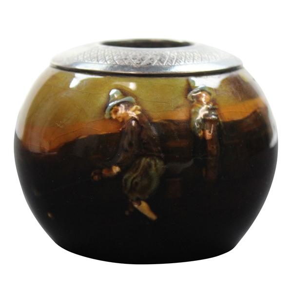 Royal Doulton Kingsware Match Holder with Sterling Silver Top Striker