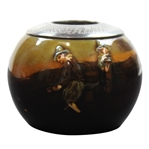 Royal Doulton Kingsware Match Holder with Sterling Silver Top Striker
