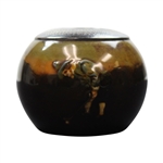 Royal Doulton Kingsware Match Holder with Sterling Silver Top Striker