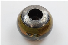 Royal Doulton Kingsware Match Holder with Sterling Silver Top Striker