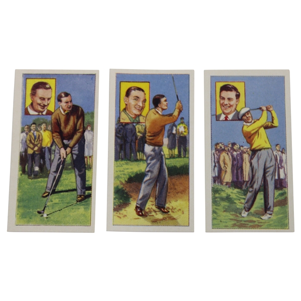 Ben Hogan, Henry Cotton & Peter Thomson 1959 Top Flight Stars Cards - No. 3, No. 15 & No. 16