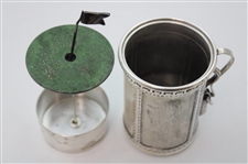 1920's Art Deco Silverplate Golf Bag Cigarette Holder - Derby S.P. Co. International S. Co.