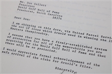 1974 Letters Between The World Golf Hall of Fame & Arnold Palmer Enterprises About Receiving Palmer's Clubs