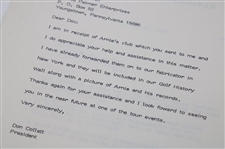1974 Letters Between The World Golf Hall of Fame & Arnold Palmer Enterprises About Receiving Palmer's Clubs
