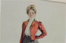 1906 Red Coat Lady Golfer Print by Howard Chandler Christy - Framed
