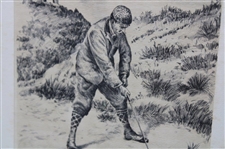 1894 In The Sand Bunker Etching for Etonic 