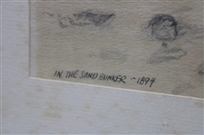 1894 In The Sand Bunker Etching for Etonic 