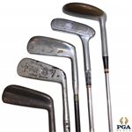 Lot of Five (5) Hickory & Steel Shaft Putters