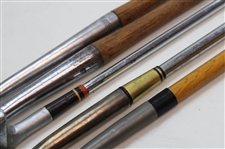 Lot of Five Hickory & Steel Shaft Putters