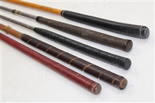 Lot of Five Hickory & Steel Shaft Putters