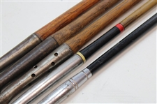 Lot of Five Hickory Shaft Clubs Including Mid Iron, Mashie, 7 Iron, 8 Niblick & Maxwell Mashie