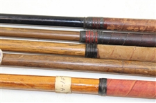 Lot of Five Hickory Shaft Clubs Including Mid Iron, Mashie, 7 Iron, 8 Niblick & Maxwell Mashie