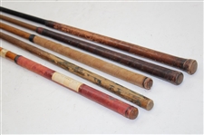 Lot of Five Hickory Shaft Clubs Including Mid Iron, Mashie, 7 Iron, 8 Niblick & Maxwell Mashie
