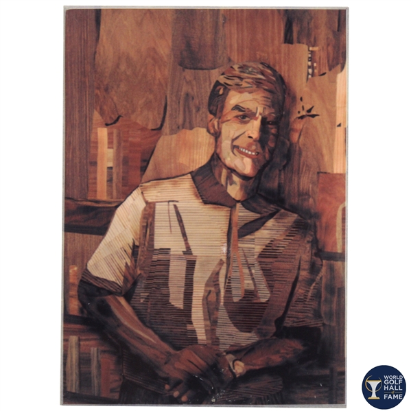 Marquetry Portrait of Ben Crenshaw Ceramic Tile by Tony Jacklin - WGHoF Collection