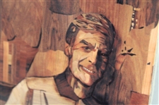 Marquetry Portrait of Ben Crenshaw Ceramic Tile by Tony Jacklin - WGHoF Collection