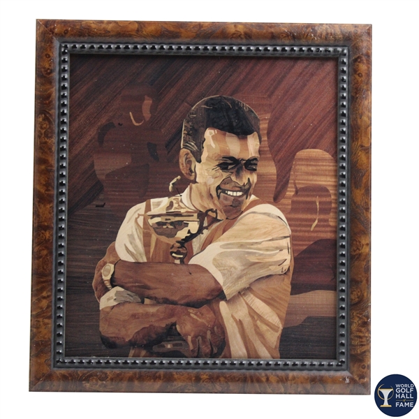 Marquetry Portrait of Self Portrait Framed Print by Tony Jacklin - WGHoF Collection