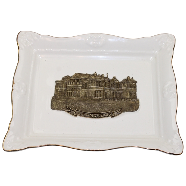 St. Andrews Clubhouse Porcelain Wall Dish By Artist Bill Waugh