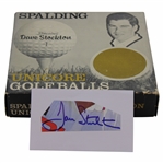 Spalding Dave Stockton Unicore Golf Ball Box W/Balls & Signed Cut Card JSA ALOA
