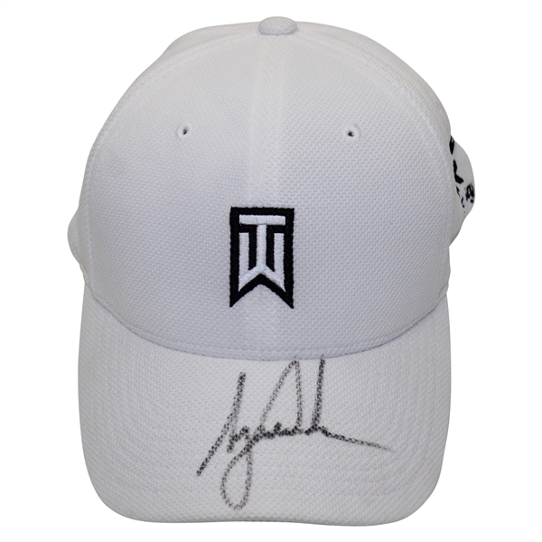 Tiger Woods Signed TW Logo Hat w/Glass Display JSA ALOA
