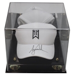 Tiger Woods Signed TW Logo Hat w/Glass Display JSA ALOA