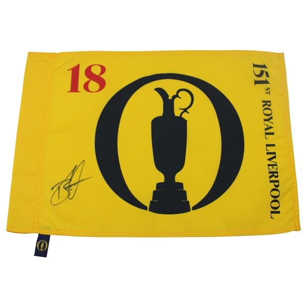 Brian Harman Signed 2023 Open Championship at Royal Liverpool Yellow Flag JSA ALOA