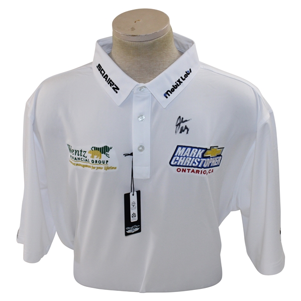 John Daly Signed Personal Straight Down White Performance 3XL Shirt w/Sponsors JSA ALOA
