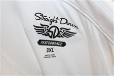 John Daly Signed Personal Straight Down White Performance 3XL Shirt w/Sponsors JSA ALOA