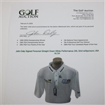 John Daly Signed Personal Straight Down White Performance 3XL Shirt w/Sponsors JSA ALOA