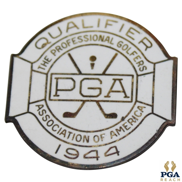 1944 PGA Championship at Manito G&CC Contestant Badge - Bob Hamilton Winner