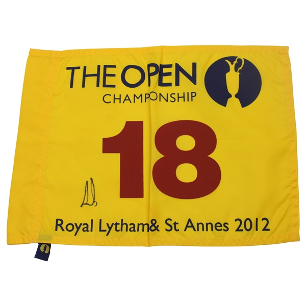 Ernie Els Signed 2012 Open Championship At Royal Lytham & St. Annes Flag JSA ALOA