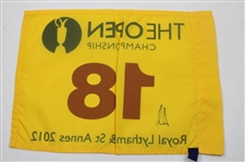 Ernie Els Signed 2012 Open Championship At Royal Lytham & St. Annes Flag JSA ALOA