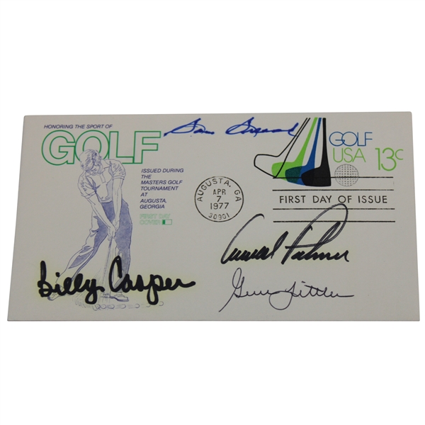 Palmer, Casper, Snead, Littler Signed 1977 Honoring The Sport Of Golf Masters First Day Of Issue JSA ALOA