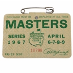 1967 Masters Tournament SERIES Badge #10798 - Gay Brewer Winner