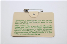 1967 Masters Tournament SERIES Badge #10798 - Gay Brewer Winner