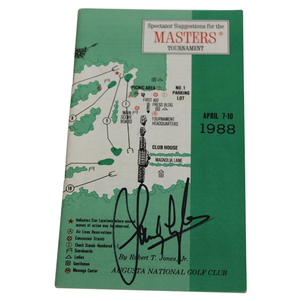 Sandy Lyle Signed 1988 Masters Tournament Spectator Guide JSA ALOA