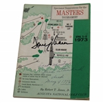 Tommy Aaron Signed 1973 Masters Tournament Spectator Guide JSA ALOA