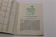 Tommy Aaron Signed 1973 Masters Tournament Spectator Guide JSA ALOA