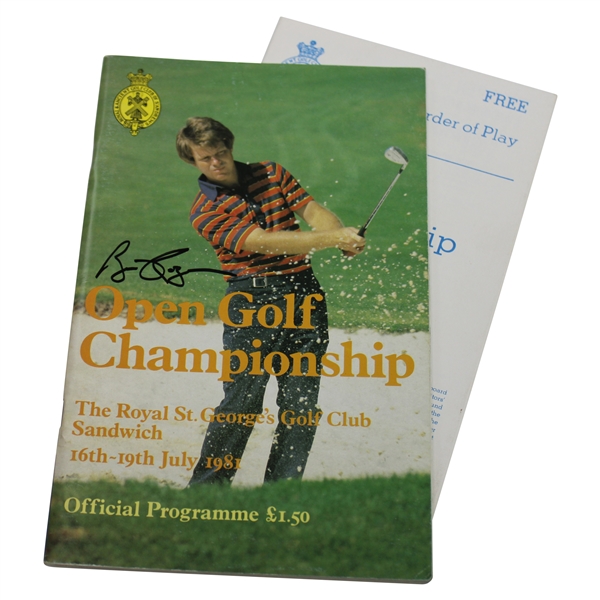Bill Rogers Signed 1981 Open Championship at Royal St. Georges Program JSA ALOA