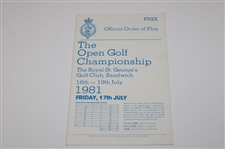 Bill Rogers Signed 1981 Open Championship at Royal St. Georges Program JSA ALOA